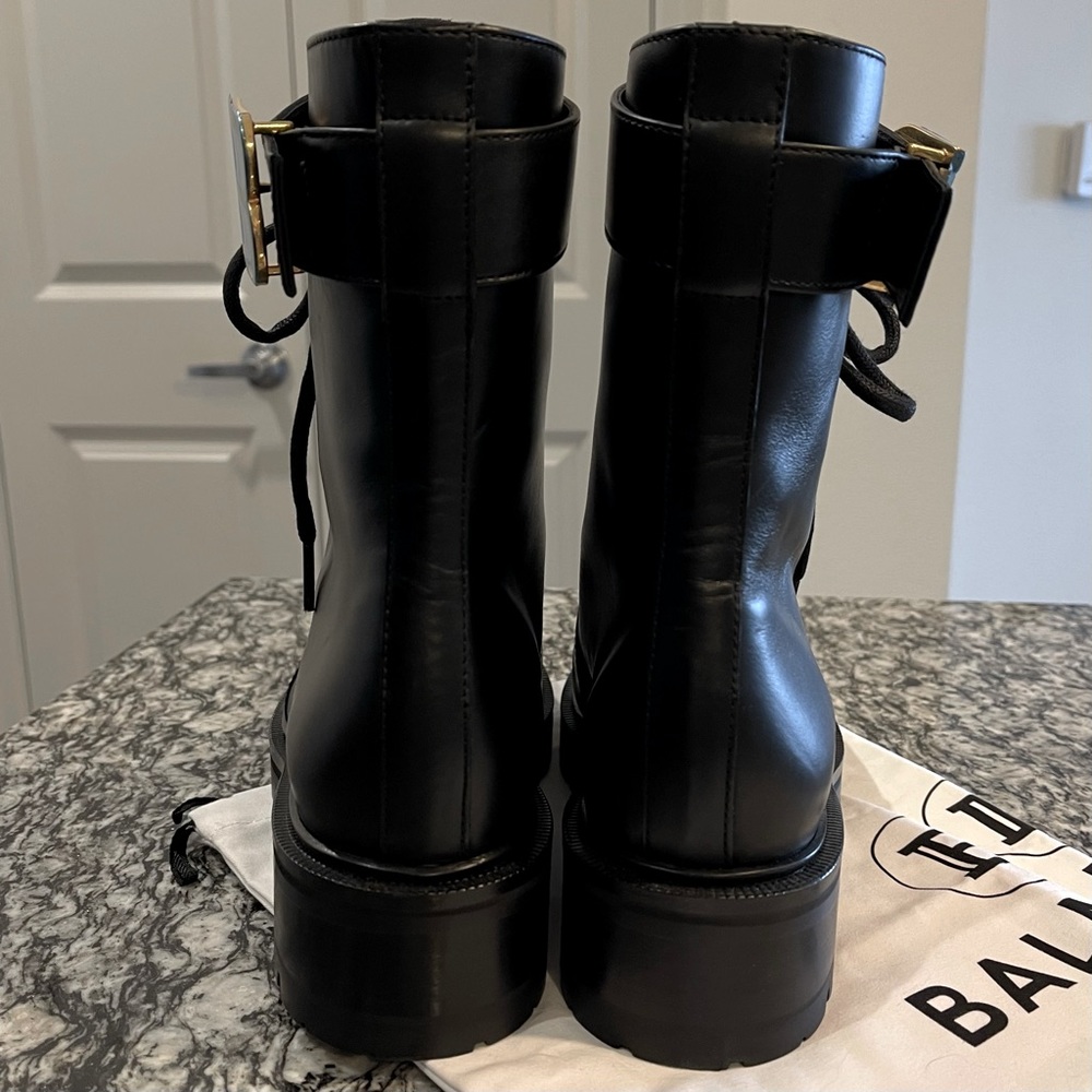 Balmain Ranger Leather Combat Boots - 40 - Picture 6 of 15